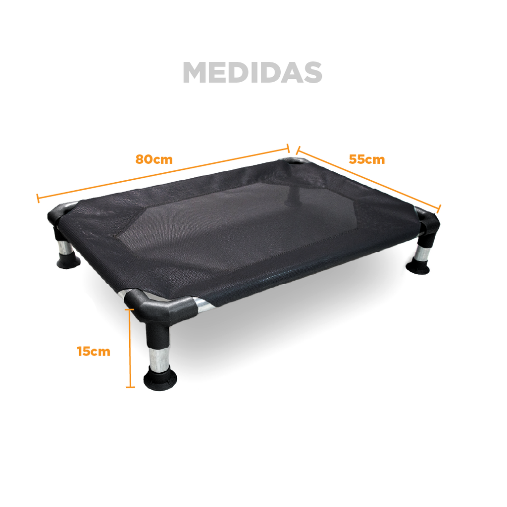 *CATRE CAMA Negro DESARMABLE para PERRO MEDIANA 0,80 m X 0,55 m - SIMBA