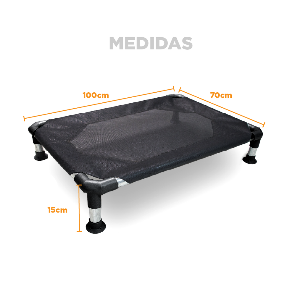 *CATRE CAMA Negro DESARMABLE para PERRO GRANDE 1,00 m  X 0,70 m - SIMBA