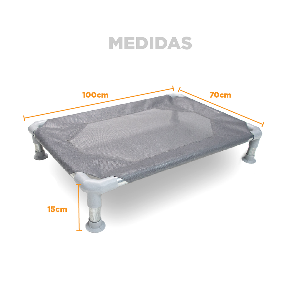 *CATRE CAMA GRIS DESARMABLE para PERRO GRANDE 1,00 m  X 0,70 m - SIMBA