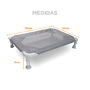 *Catre Cama GRIS DESARMABLE para Mascotas Perro 1,30 m X 0,80 m SUPER GRANDE - SIMBA